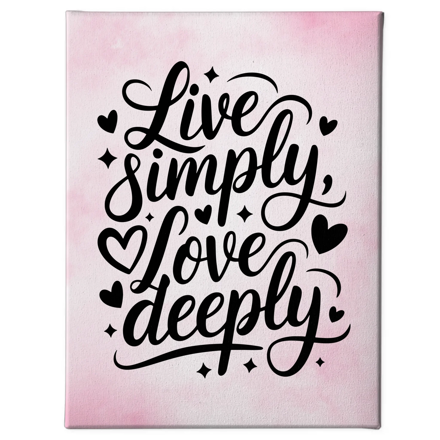 Spruch Leinwand Live simply love deeply personalisiert gestalten