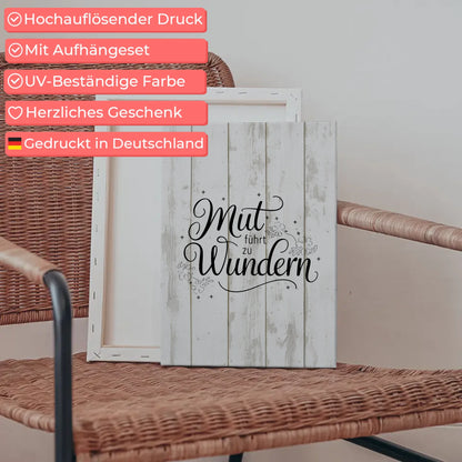 Leinwand Spruch Mut führt zu Wundern personalisierte Geschenke