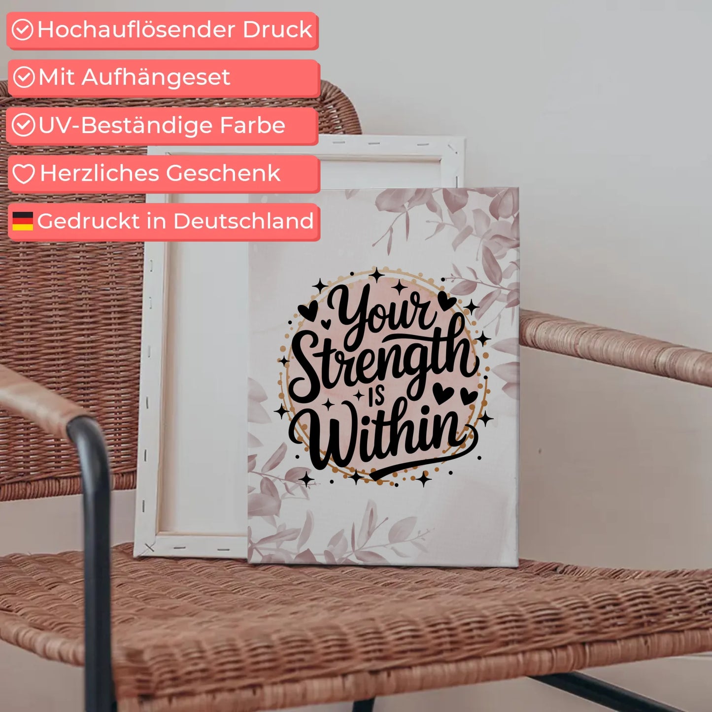 Leinwand Mit Spruch Your strength is within Personalisiert
