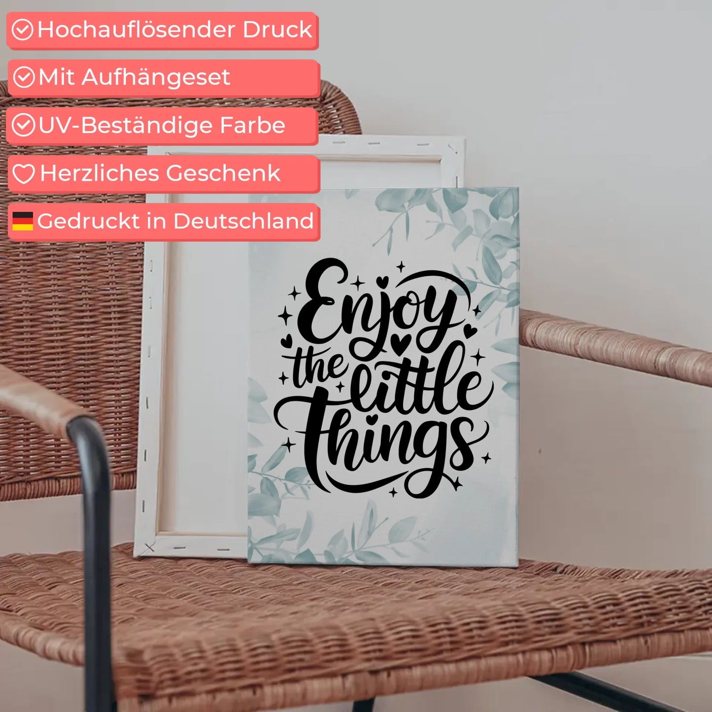 Leinwand Spruch Enjoy the little things personalisierte Geschenke
