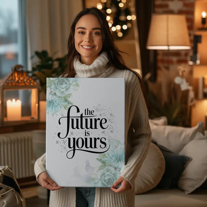 Spruch Leinwand The future is yours personalisierte Geschenke