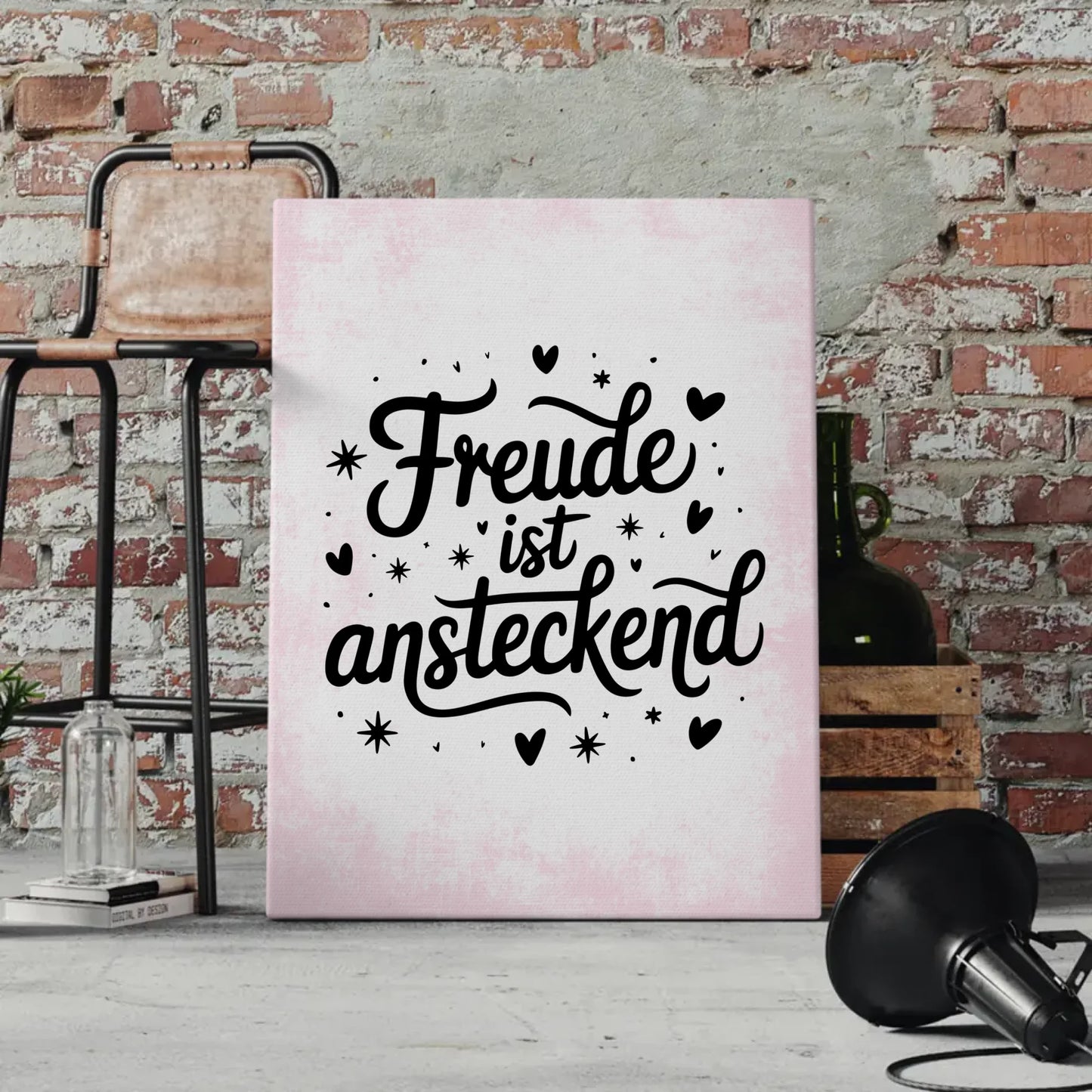 Personalisierte Sprüche Leinwand Freude ist ansteckend Geschenk