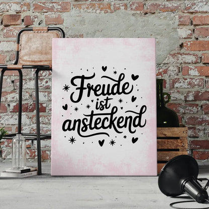 Personalisierte Sprüche Leinwand Freude ist ansteckend Geschenk