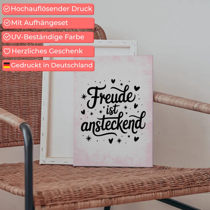 Personalisierte Sprüche Leinwand Freude ist ansteckend Geschenk