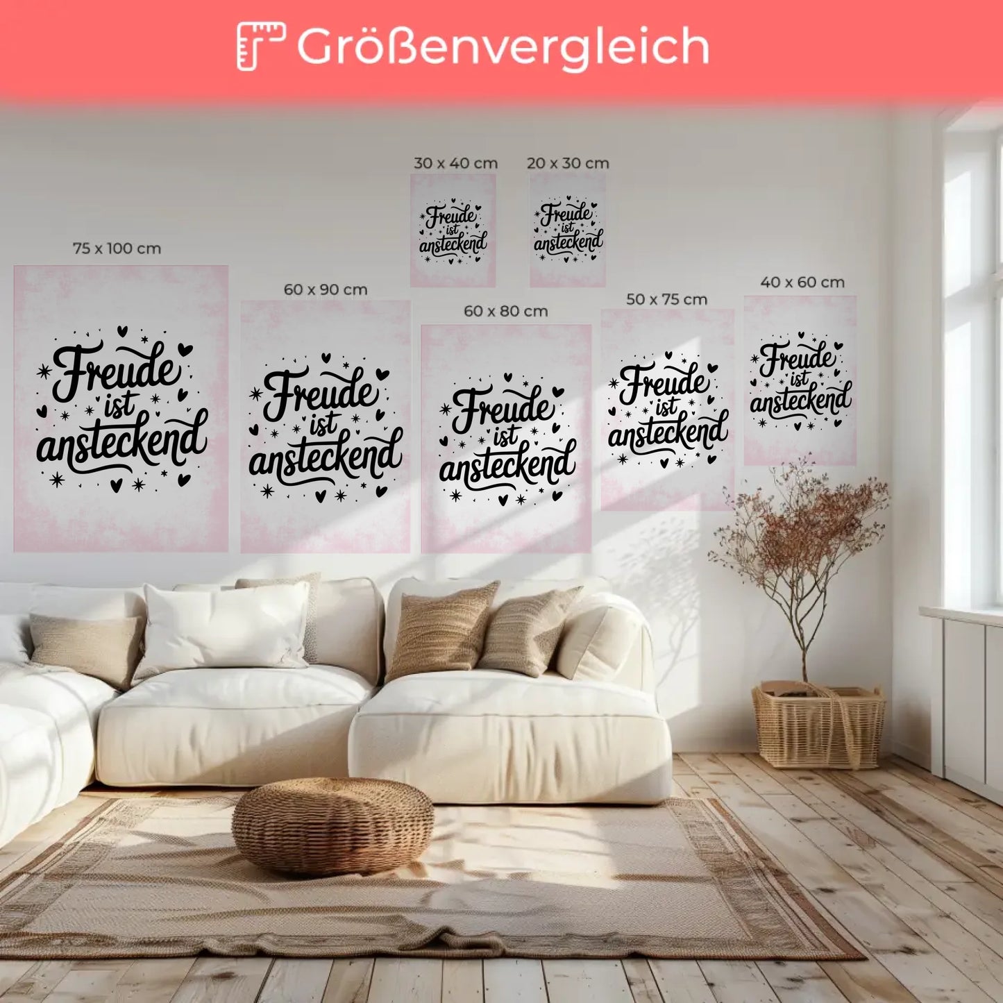 Personalisierte Sprüche Leinwand Freude ist ansteckend Geschenk