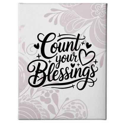Leinwand Spruch Count your blessings personalisierte Geschenke