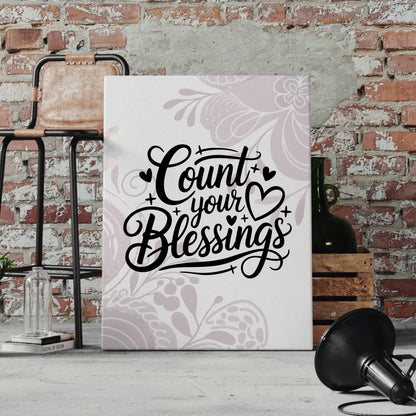 Leinwand Spruch Count your blessings personalisierte Geschenke
