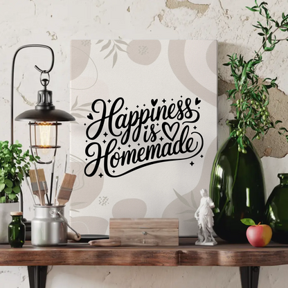 Leinwand Mit Spruch Happiness is homemade Personalisierbar