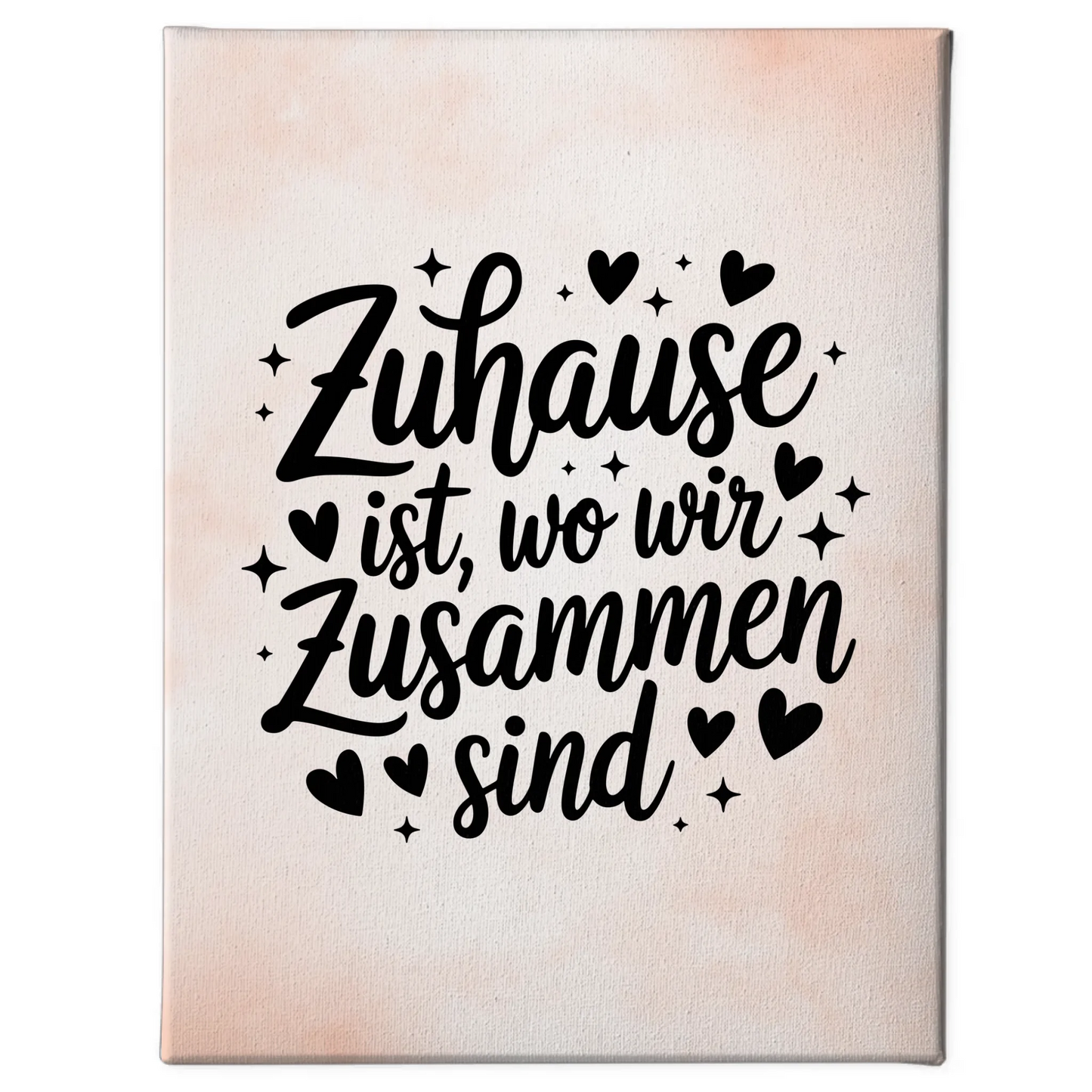 Spruch Leinwand Zuhause ist wo wir zusammen sind personalisiert