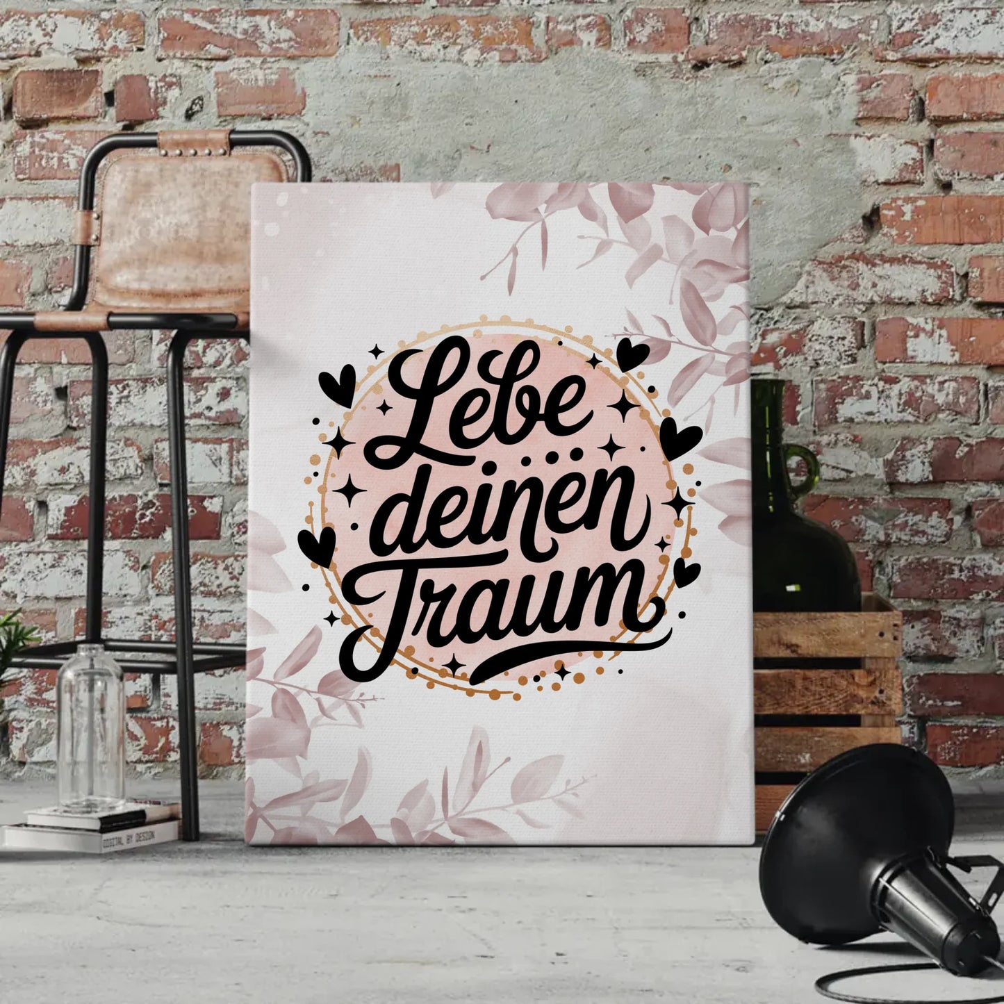 Sprüche Leinwand Lebe deinen Traum personalisierte Geschenke