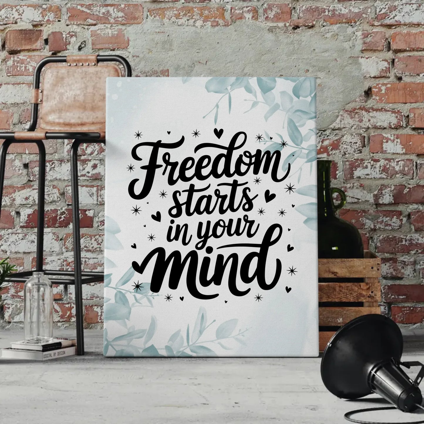 Leinwand Mit Spruch Freedom starts in your mind personalisiert