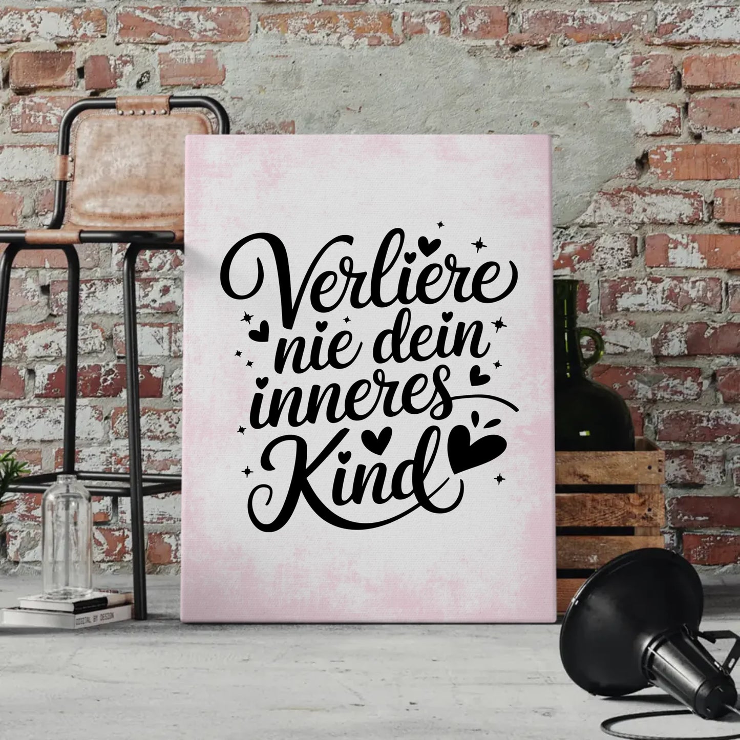 Spruch Leinwand Verliere nie dein inneres Kind personalisiert