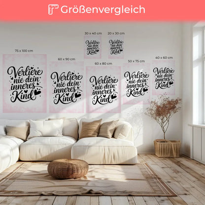 Spruch Leinwand Verliere nie dein inneres Kind personalisiert
