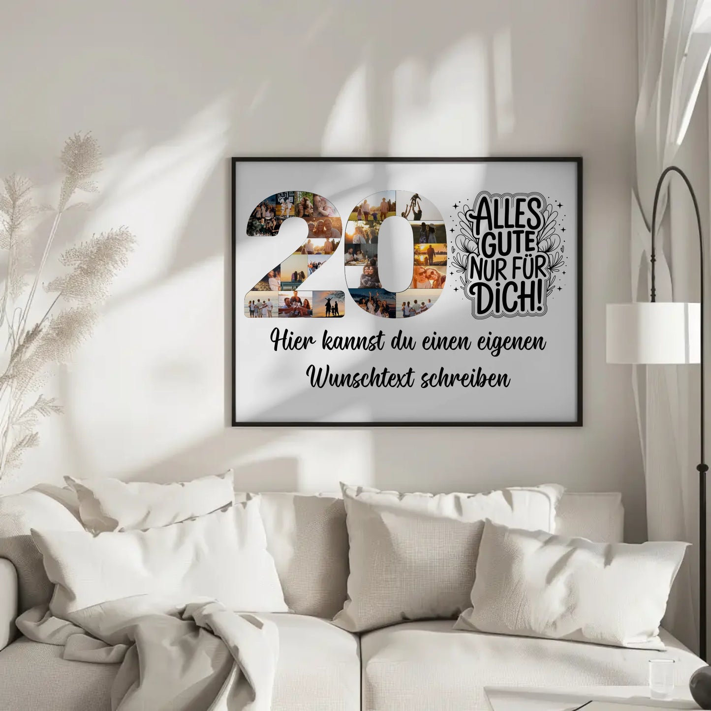 Personalisiertes Poster Wunschtext 20 Geburtstag Alles Gute für Dich