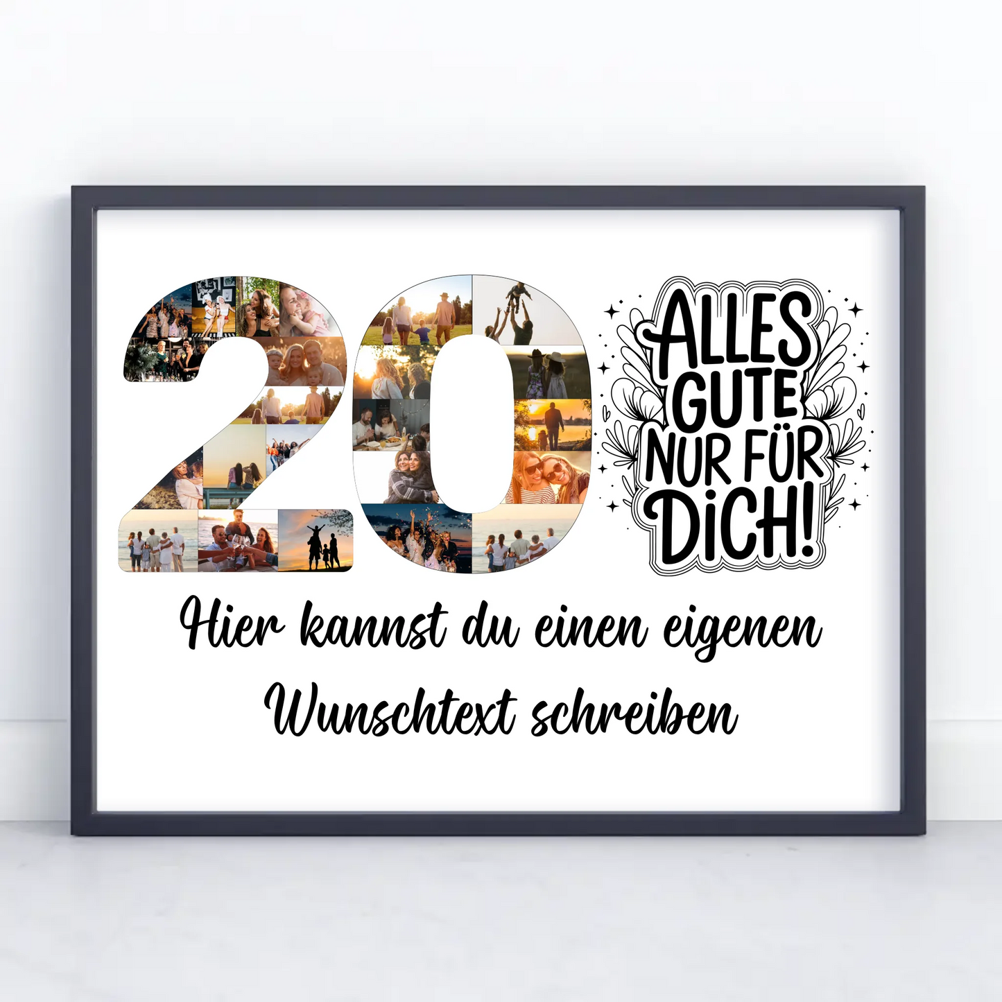 Personalisiertes Poster Wunschtext 20 Geburtstag Alles Gute für Dich