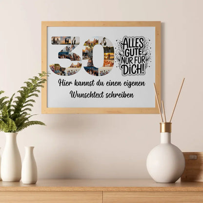 Personalisiertes Poster Wunschtext 30 Geburtstag Alles Gute für Dich