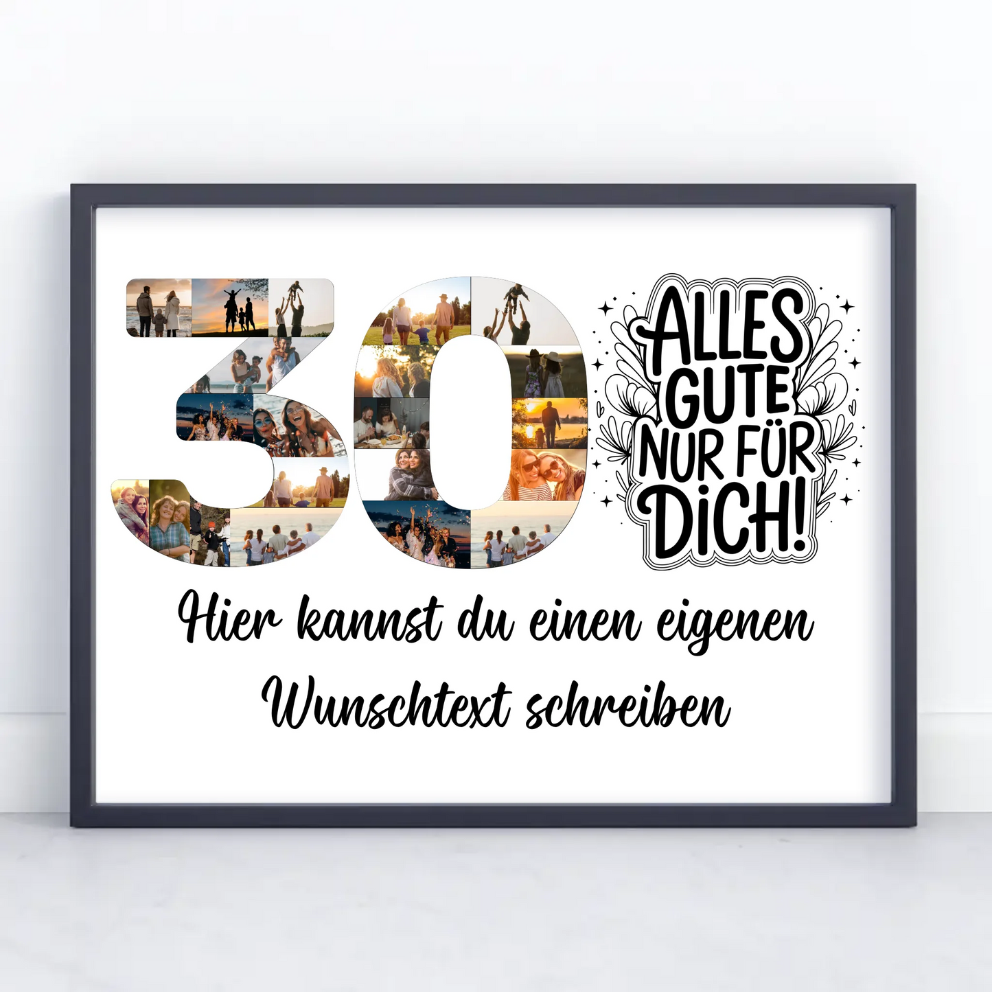 Personalisiertes Poster Wunschtext 30 Geburtstag Alles Gute für Dich