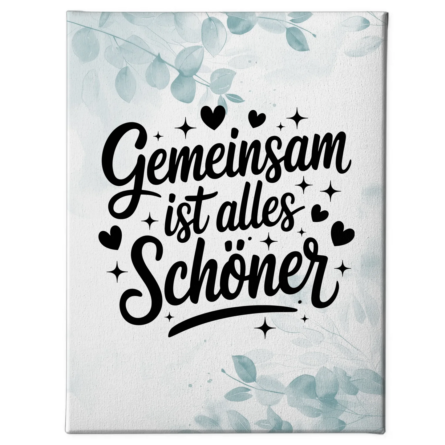Leinwand mit Spruch Gemeinsam ist alles schöner personalisiert