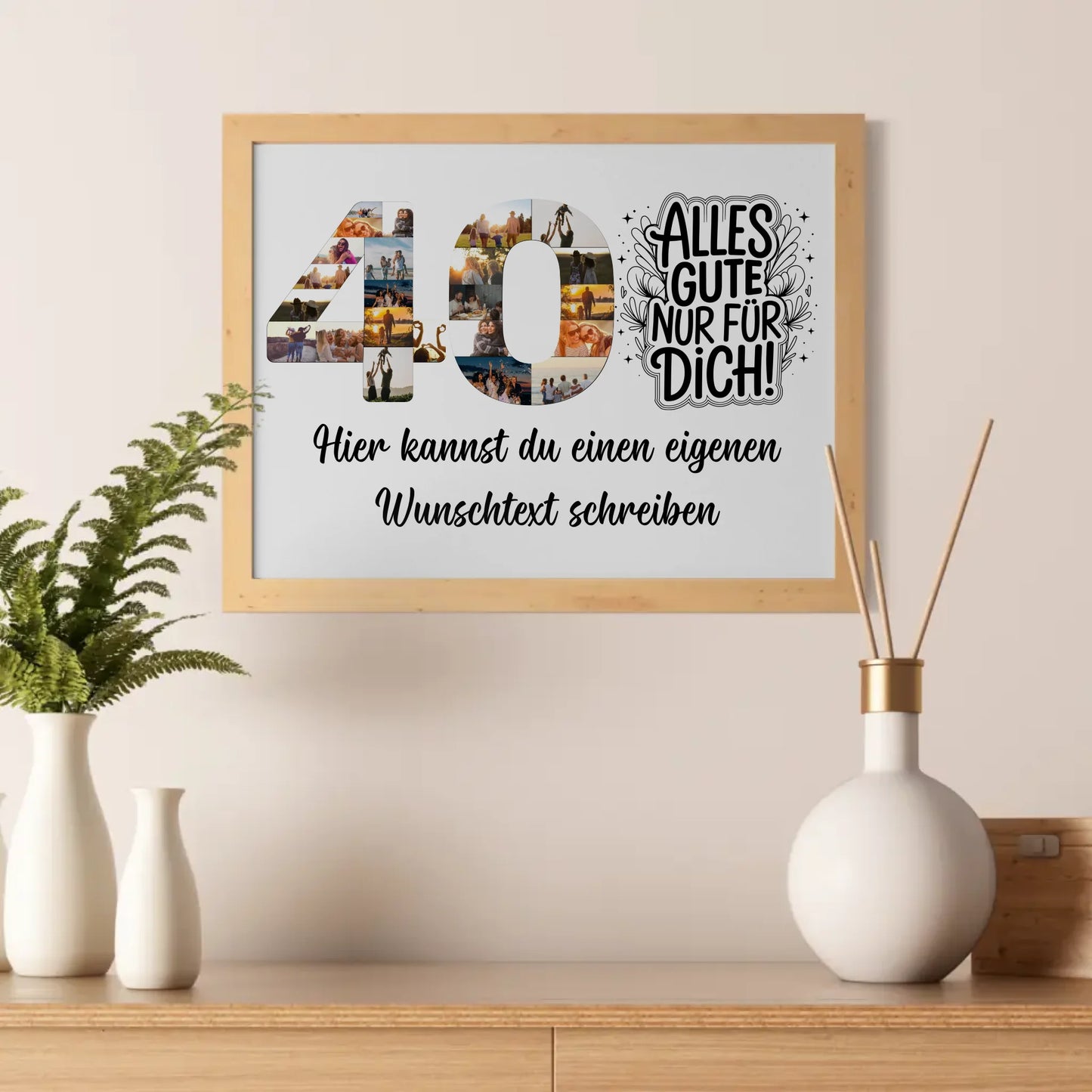 Personalisiertes Poster Wunschtext 40 Geburtstag Alles Gute für Dich