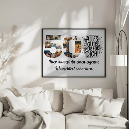 Personalisiertes Poster Wunschtext 50 Geburtstag Alles Gute für Dich