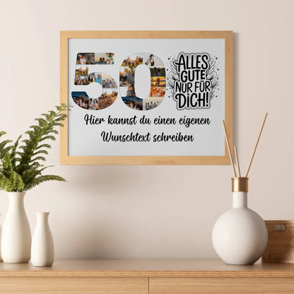 Personalisiertes Poster Wunschtext 50 Geburtstag Alles Gute für Dich