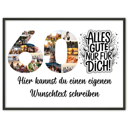 Personalisiertes Poster Wunschtext 60 Geburtstag Alles Gute für Dich