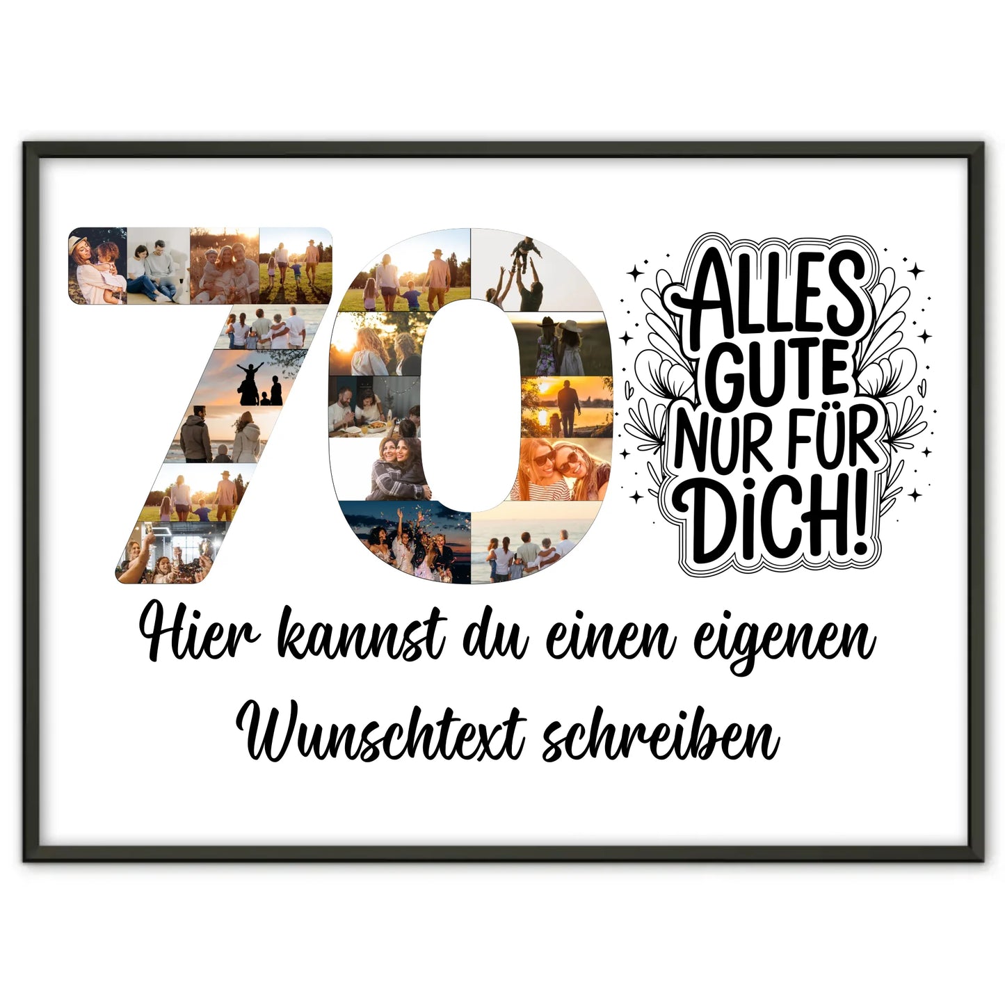 Personalisiertes Poster Wunschtext 70 Geburtstag Alles Gute