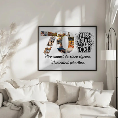 Personalisiertes Poster Wunschtext 70 Geburtstag Alles Gute
