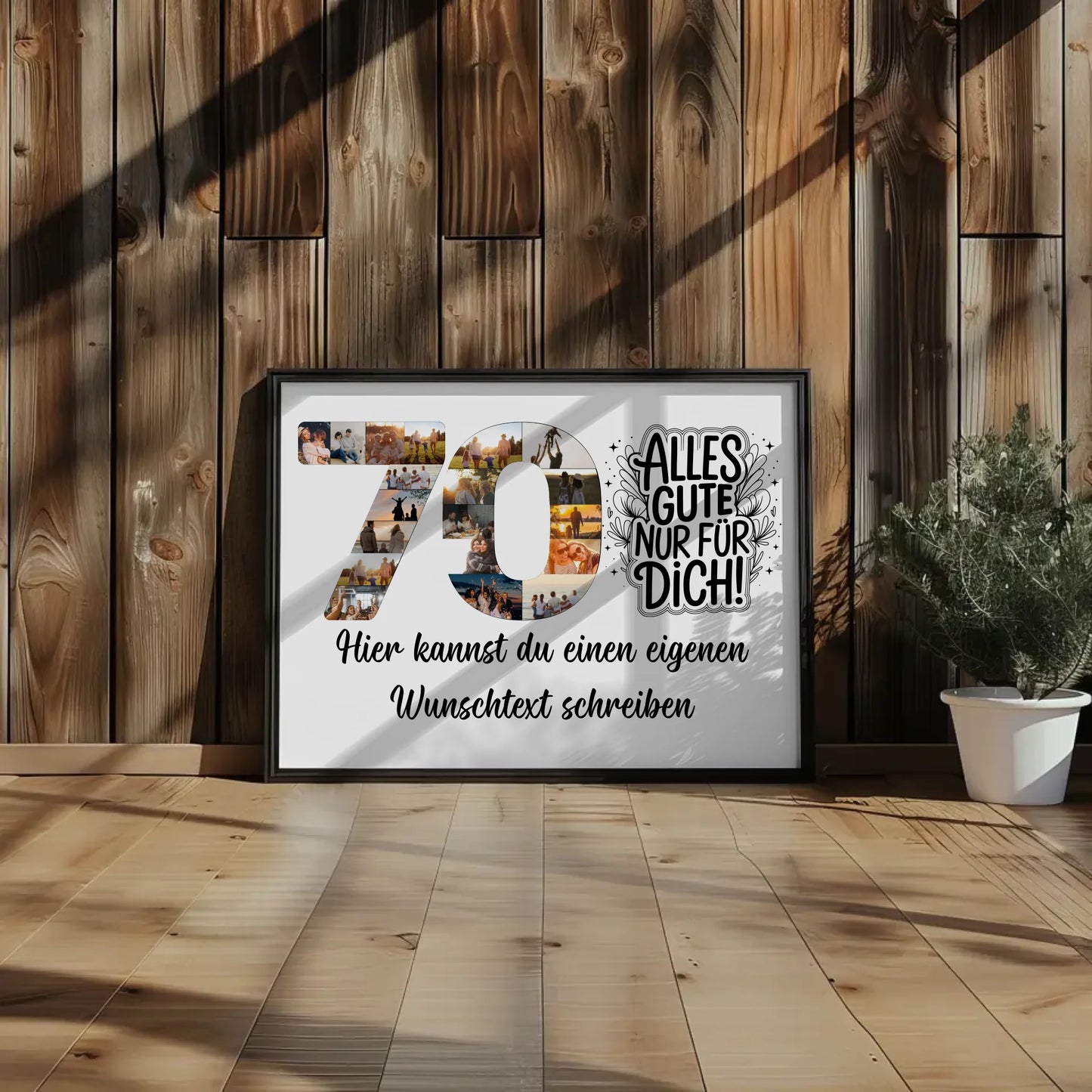 Personalisiertes Poster Wunschtext 70 Geburtstag Alles Gute