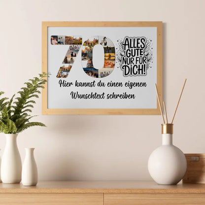 Personalisiertes Poster Wunschtext 70 Geburtstag Alles Gute