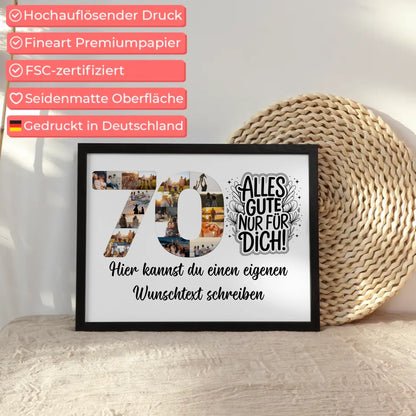 Personalisiertes Poster Wunschtext 70 Geburtstag Alles Gute