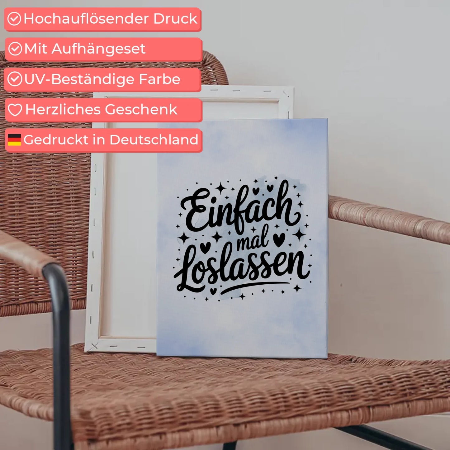 Persönliche Sprüche Leinwand Einfach mal loslassen Geschenk