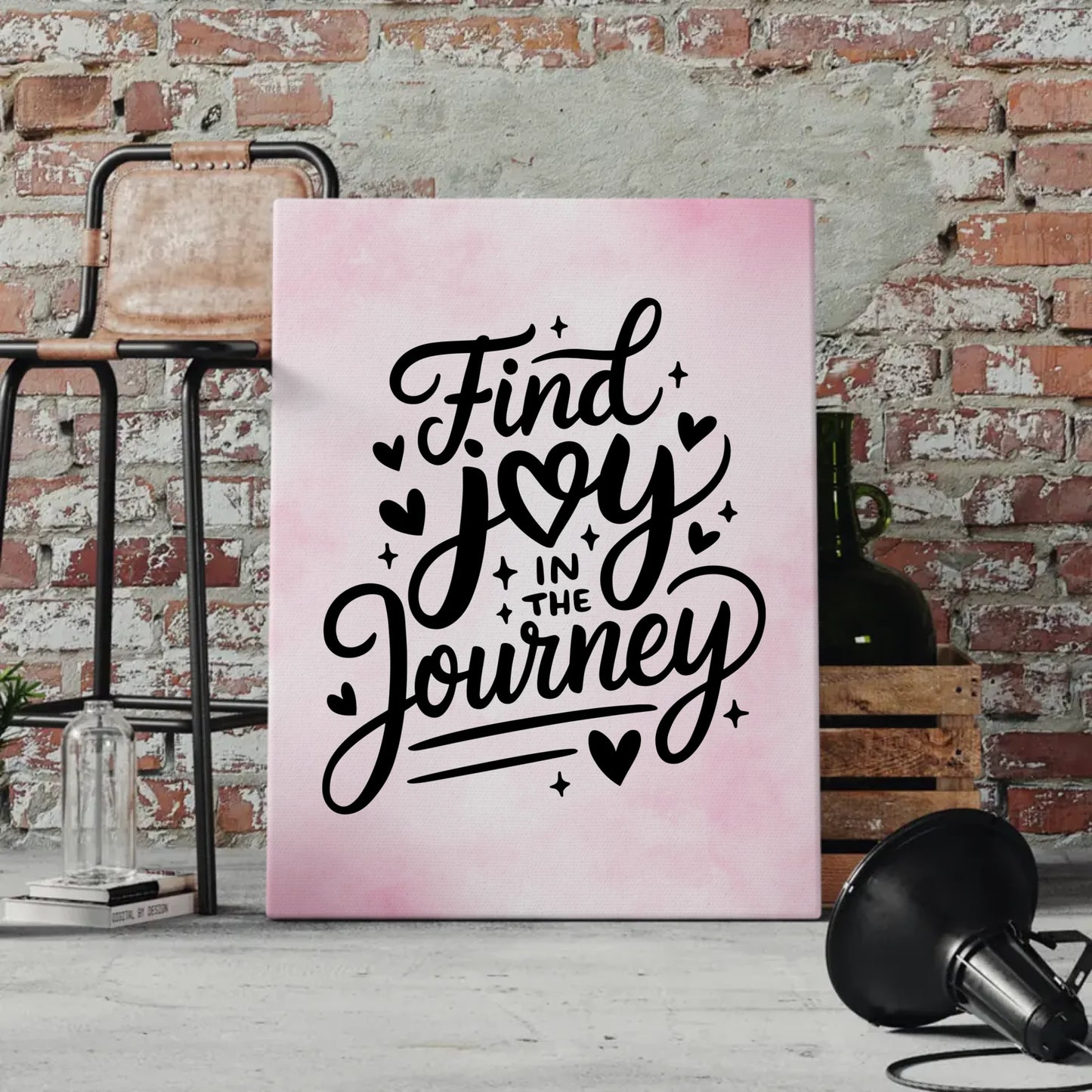 Leinwand Mit Spruch Find joy in the journey Personalisiert