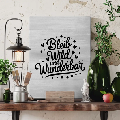 Leinwand Mit Spruch Bleib wild und wunderbar Geschenkidee