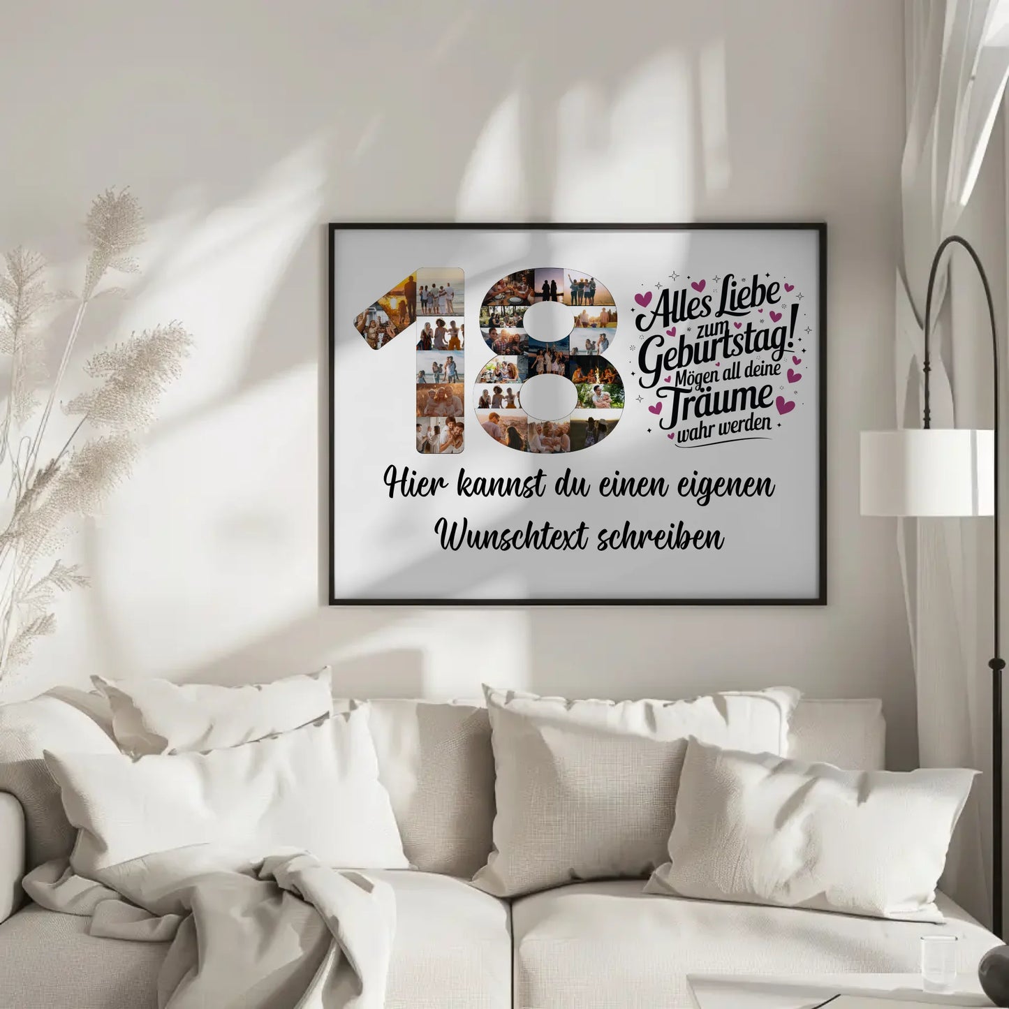 Personalisiertes Poster Wunschtext 18 Geburtstag Deine Träume