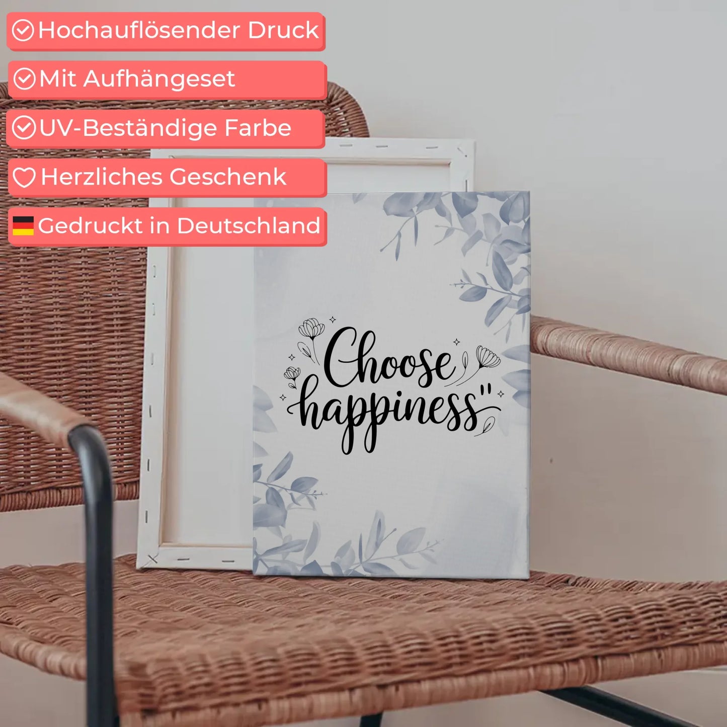 Leinwand Spruch Choose happiness für deine Wandgestaltung