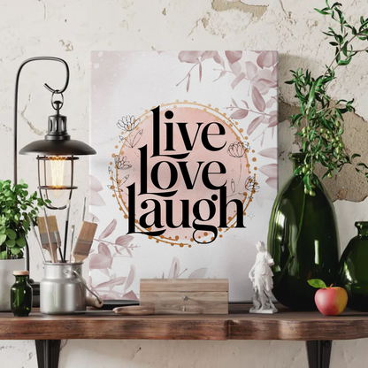 Personalisierte Spruch Leinwand Live Love Laugh Geschenkidee