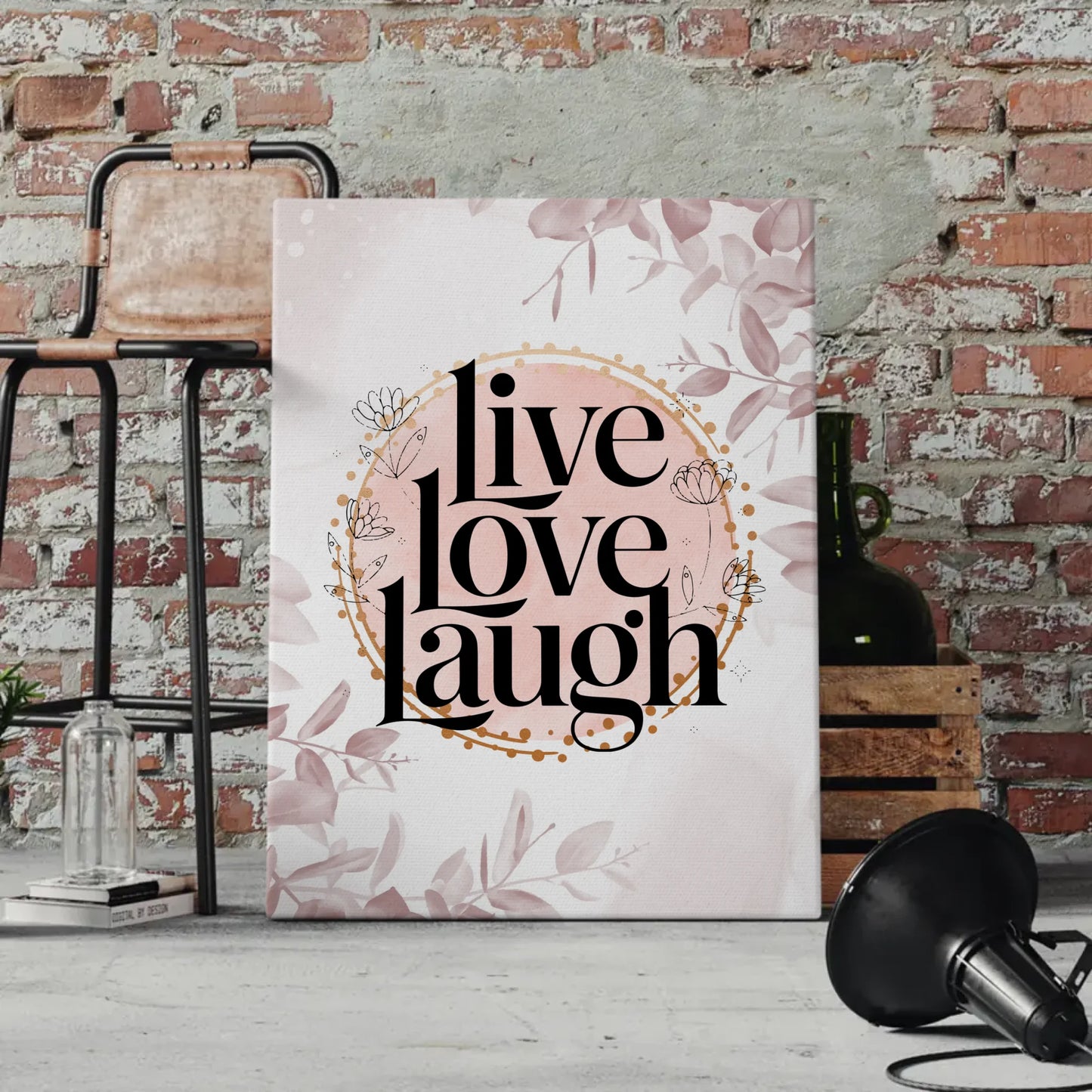 Personalisierte Spruch Leinwand Live Love Laugh Geschenkidee