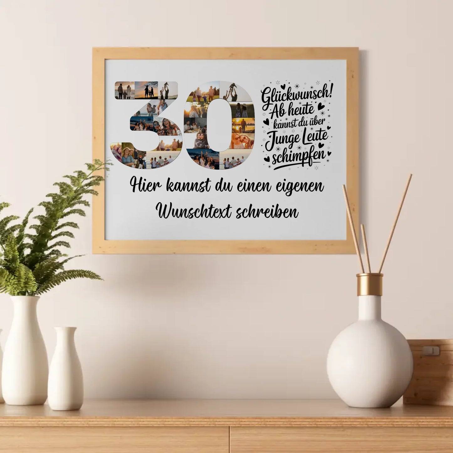 Personalisiertes Poster mit Wunschtext zum 30 Geburtstag Junge Leute