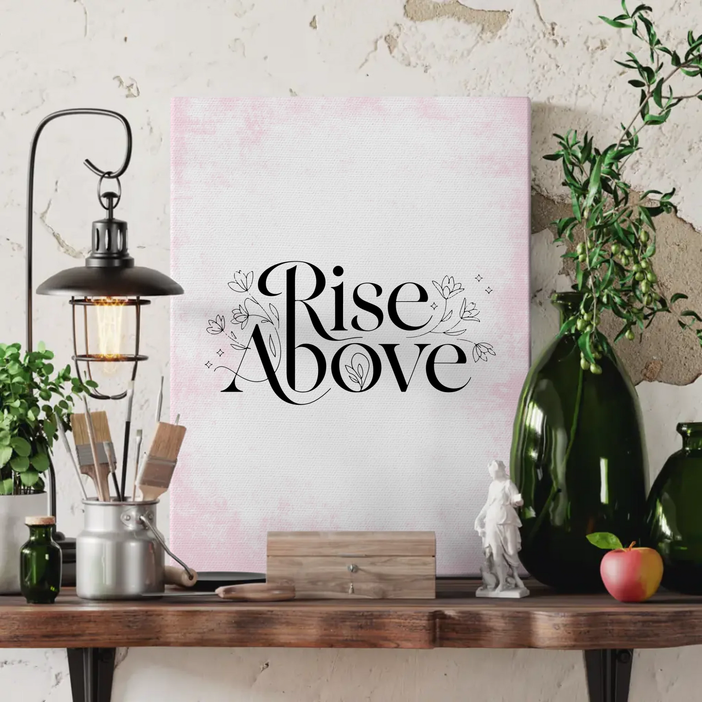 Leinwand Spruch Rise above Persönliches Geschenk Gestalten