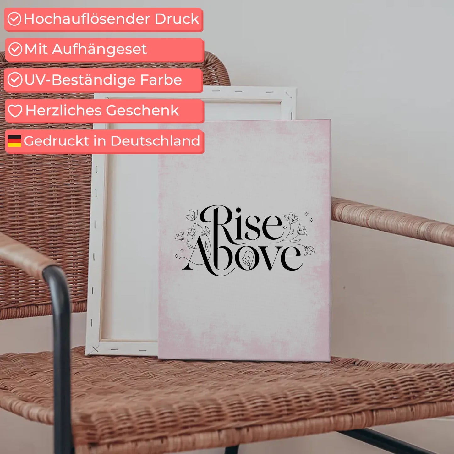 Leinwand Spruch Rise above Persönliches Geschenk Gestalten