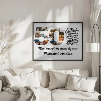 Personalisiertes Poster Wunschtext 50 Geburtstag Mehr Kuchen