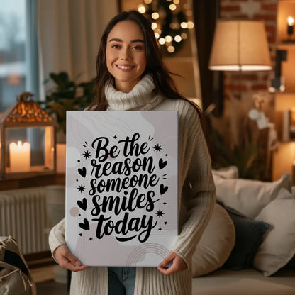 Leinwand Spruch Be the reason someone smiles today