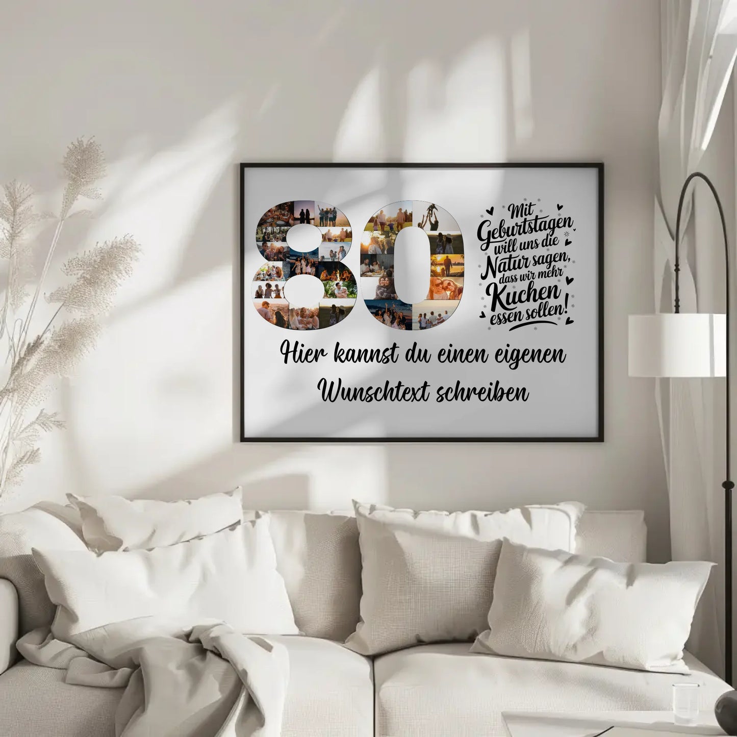 Personalisiertes Poster Wunschtext 80 Geburtstag Mehr Kuchen