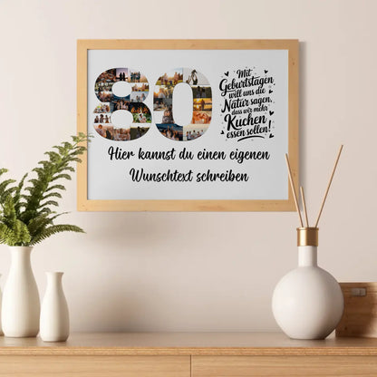 Personalisiertes Poster Wunschtext 80 Geburtstag Mehr Kuchen