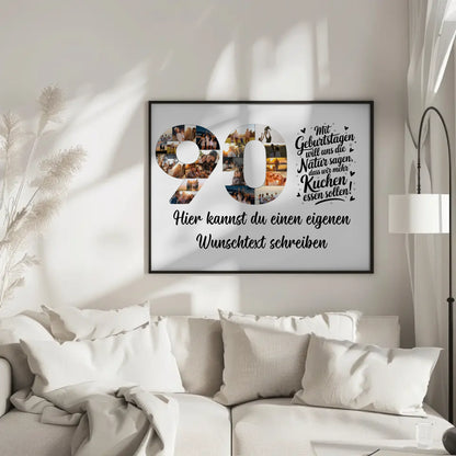 Personalisiertes Poster Wunschtext 90 Geburtstag Mehr Kuchen