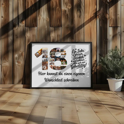 Personalisiertes Poster Wunschtext 18 Geburtstag Weiser Stärker