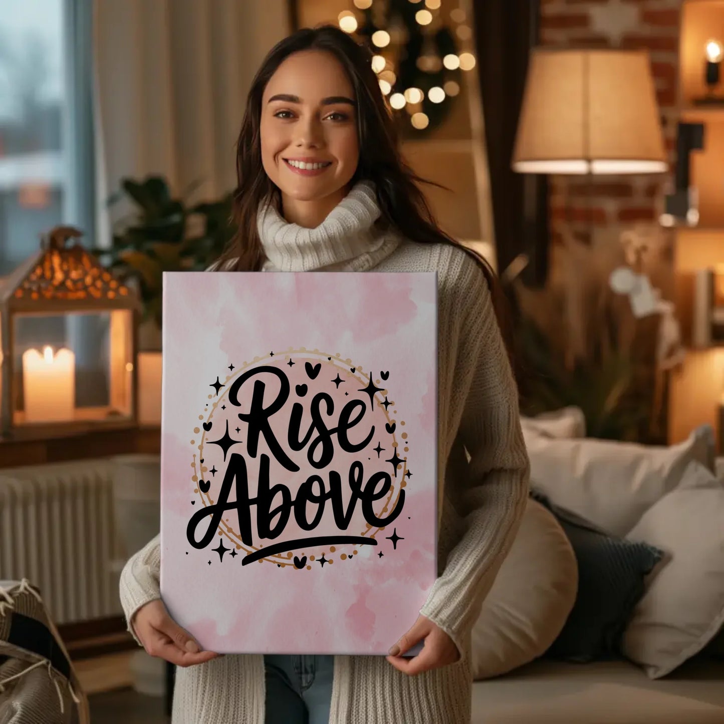 Leinwand Mit Spruch Rise Above Personalisiertes Geschenk