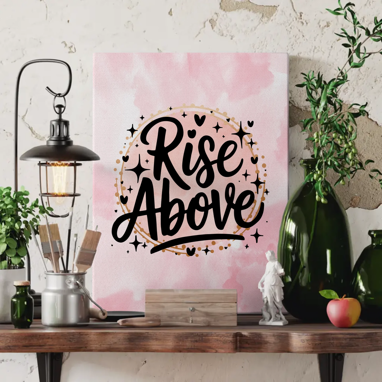 Leinwand Mit Spruch Rise Above Personalisiertes Geschenk