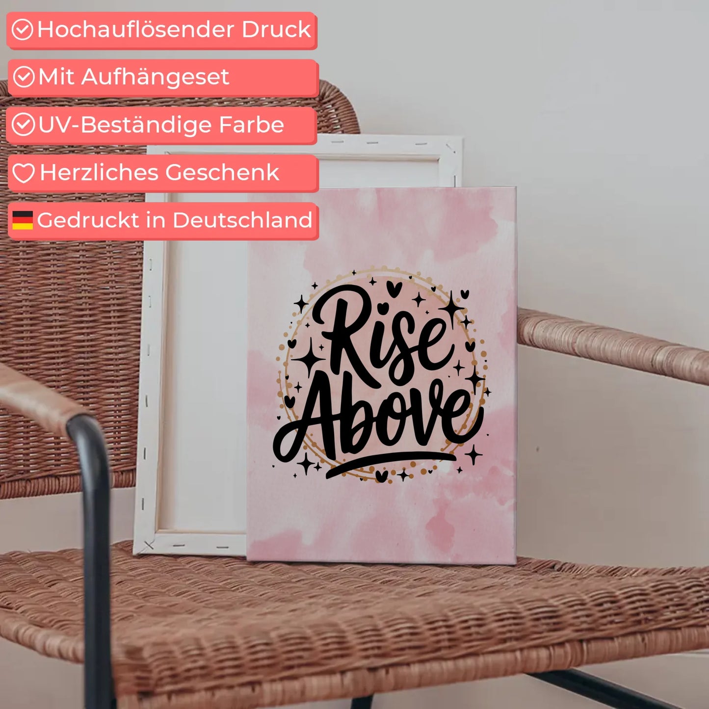 Leinwand Mit Spruch Rise Above Personalisiertes Geschenk